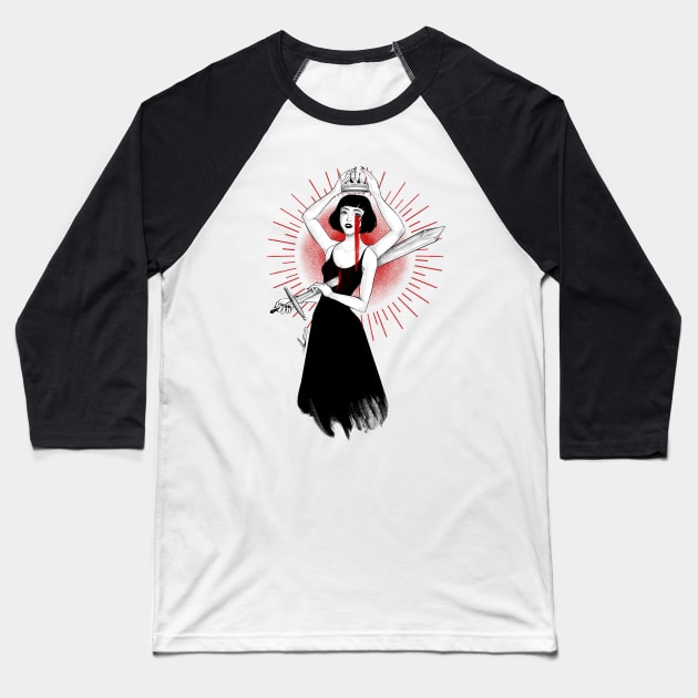 Queen of Spades Baseball T-Shirt by MauroStrange Merch